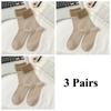 3 Pairs Women's Mid-calf Socks for Autumn and Winter Warmth