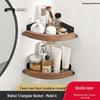 Solid Wood Corner Bathroom Shelf - No-Drill Triangle Storage for Washbasin & Shower Gel