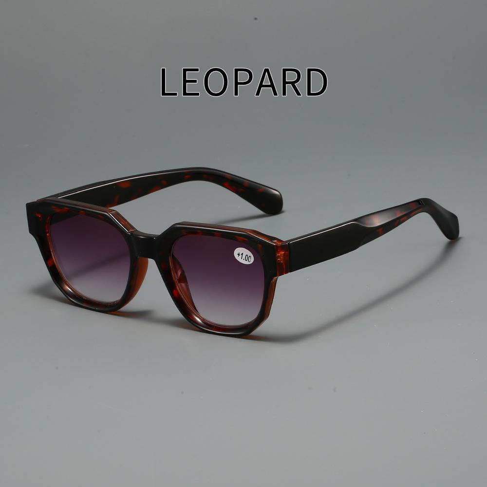 Fashion Reading Glasses Sunglasses Men Women Large Size Frame Sun Glasses High Definition Presbyopic Eyeglasses 0 леопардовый