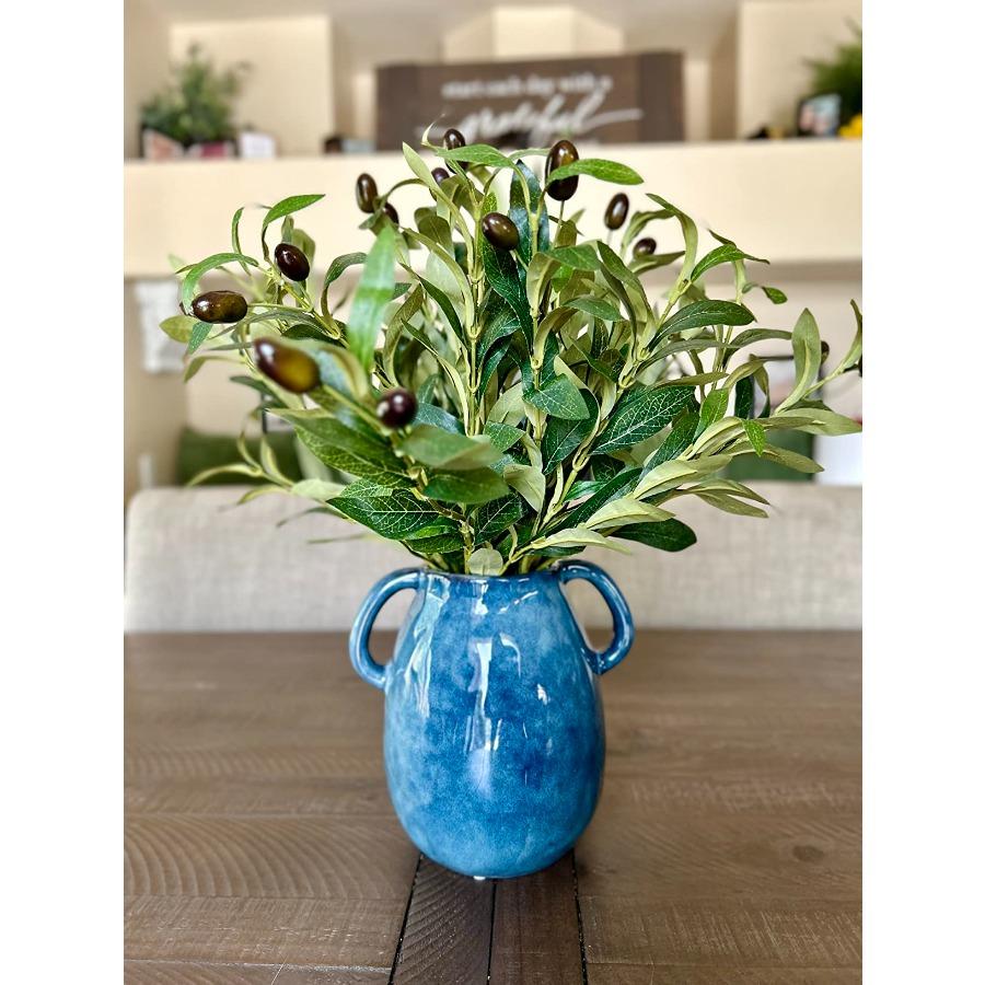 2/6/9PCS Olive Branches Artificial Plants Greenery Stems Olive Leaves Fake Fruits Silk Plants