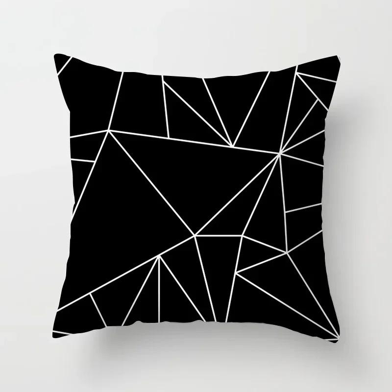 Black line decorative pillowcase living room office ornaments home decoration cushion cover with zipper