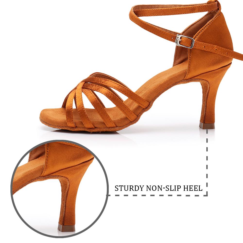 Women Girls Latin Dance Shoes Salsa Tango Ballroom Performance Shoes 7CM