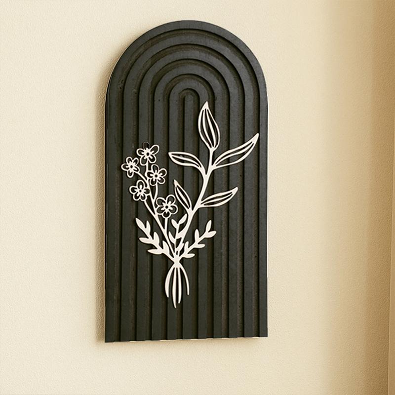1PC Hollow Flower Pattern Ornaments Bohemia Living Room Pendants Creative Wood Unique Wall Hanging Homestay Crafts DIY Home Decor
