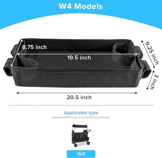 Snacks Tray for Stroller Double-sided Waterproof Toys Placed On The Leather Edge and 2 Cup Holders Snack Pallet Accessories