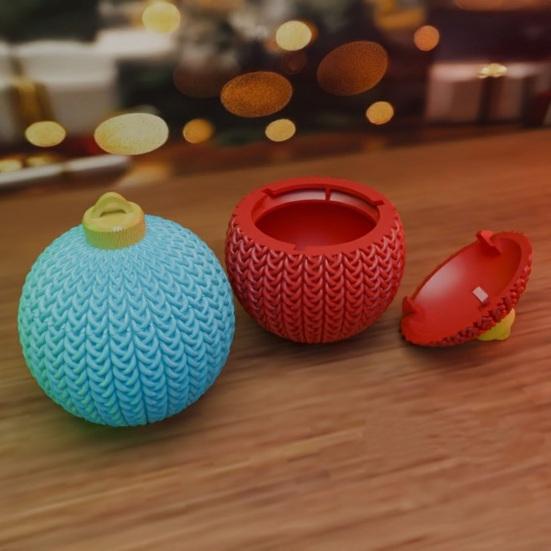 Christmas Tree Ball Decoration Imitation Crochet Festive Tree Ornaments Indoor Outdoor Holiday Decor