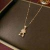 Women's Sweet Style Rainbow Diamond Pendant Necklace with Star & Moon Clavicle Chain