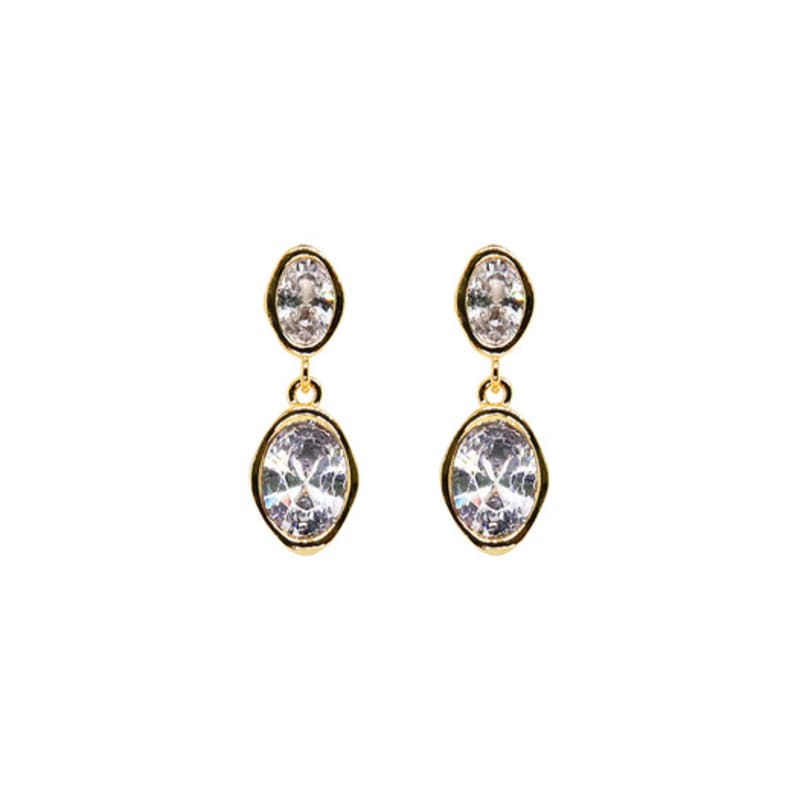 Shertz Vintage Crystal Drop Earrings (14k)
