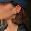 IngeSight.Z 2Style Classic Luxury 18K Gold Plated Stainless Steel Drop Earring Shining Zircon Water Drop Pendant Earring Jewelry