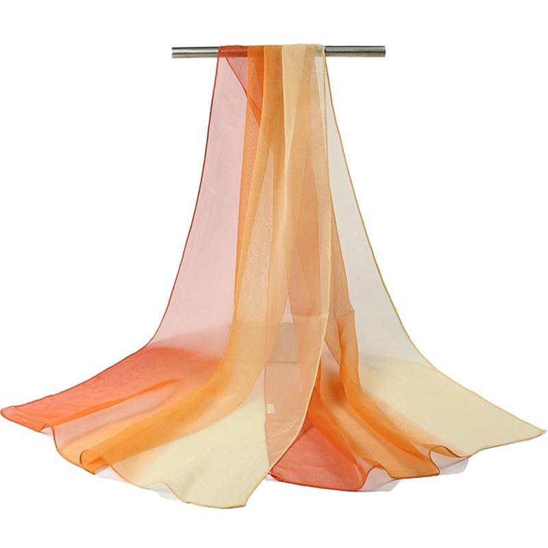145*50cm Gradient Fashion Chiffon Scarf Women's Long Wraps and Shawls Lady Spring Autumn Scarves Bandana Hijab Stoles