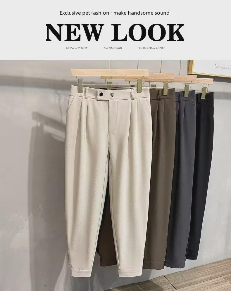 Trendige, kurze Haremshose im koreanischen Stil für Herren – vielseitiger, drapierter Anzug für Frühling und Sommer