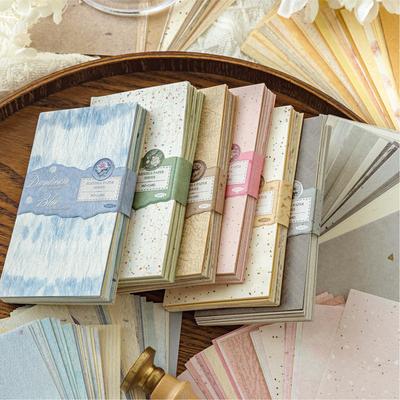 Mò Mò Material: Retro Light Journal DIY Collage Paper Set - 50 Sheets, 6 Styles