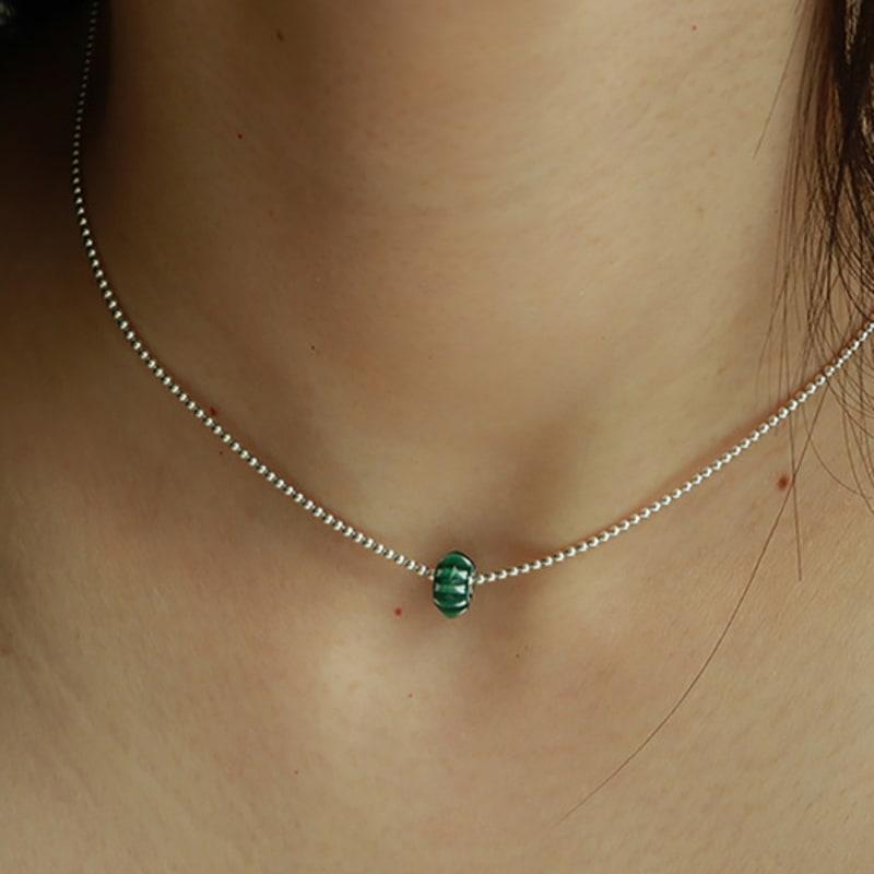 

Less is more green glass silver necklace free