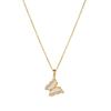 2026 Korean Minimalist White Butterfly Necklace - 18K Gold Plated Zircon Edged Pendant Collarbone Chain for Women Trendy Jewelry