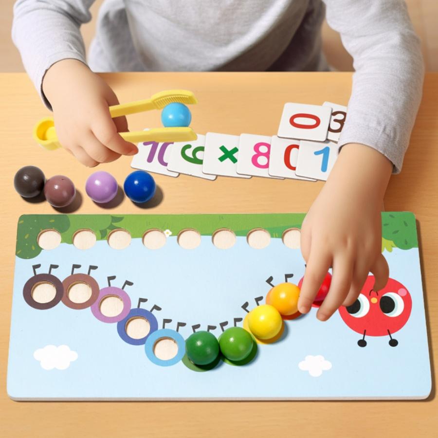Caterpillar Operation Clip Bead Toy Color Concentration Training Parent-child Interaction Desktop Children's Puzzle Early Educat