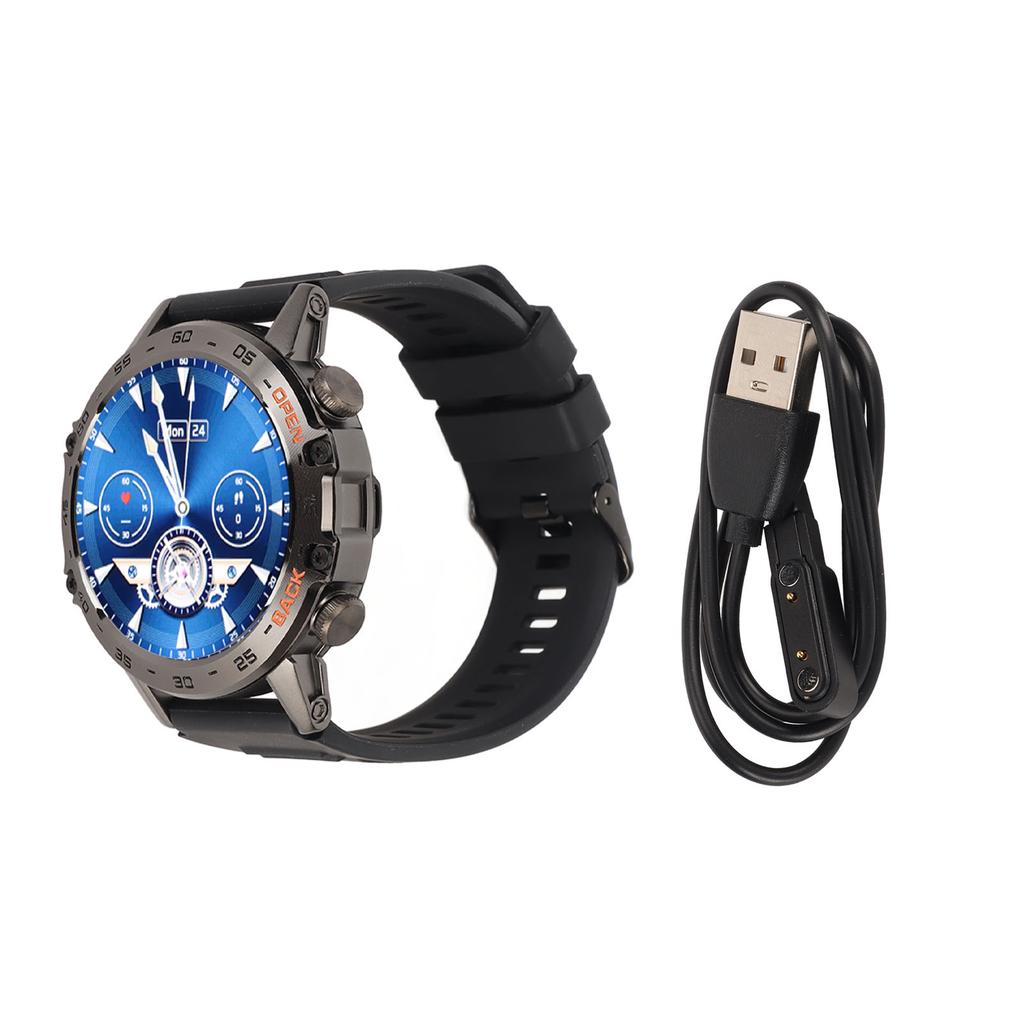 Black Outdoor Smartwatch with Speaker Waterproof Dustproof LCD Bluetooth Intelligent Watch 360x360