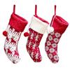 1 Pcs New Christmas Ornaments Knitted Christmas Stockings Yarn Socks Red And White Elk Gift Bag Children Gift Bag Decorate