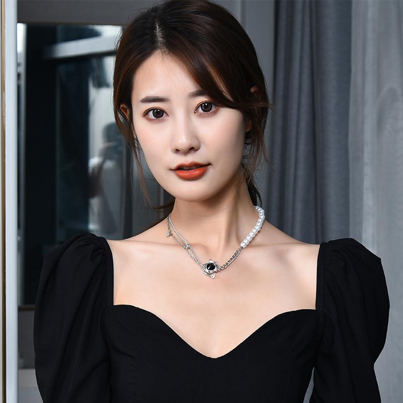 Modern Steel Titanium Letter Pendant Necklace For Women With Trendy Double Layer Design Heart Shape Ideal For Casual And Formal