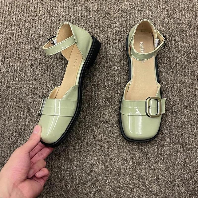 Fashion Closed Sandals for Women Mary Jen Woman Shoes on Offer Anti Slip Hot Shoe Comfortable and Elegant Vip 2025 Luxury Korea Sandal