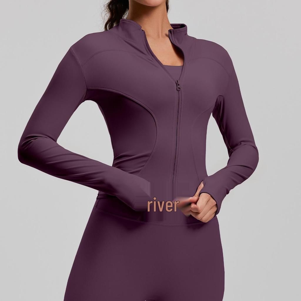 Damska kurtka outdoorowa do jogi - Nude, oddychająca, dopasowana, na aktywności transgraniczne