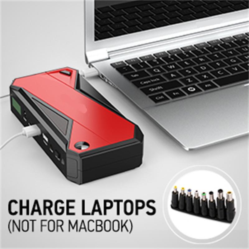 Démarreur portatif de saut de voiture de Djs50 800a 18000mah avec l'alimentation d'énergie de lumières de secours d'écran d'affichage à cristaux liquides Usb