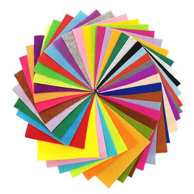 Bunter 1mm Vliesfilzstoff für DIY-Projekte, erhältlich in 20 bis 40 Farben für Bastelarbeiten im Kindergarten und Papierschneiden.