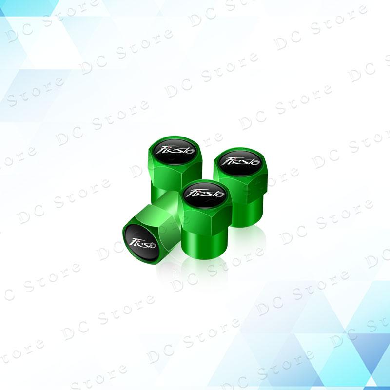 AAANK1 4pcs Metal Aluminum Alloy Car Wheel Tire Valve Air Stem Cap Dust Proof Covers For Ford Fiesta Emblem Accessories