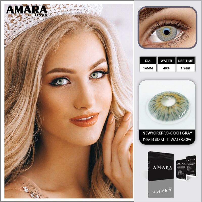 AMARA LENSES 1 Paar kosmetische Kontaktlinsen der New York PRO-Serie, farbige Linsen für Augenkontaktlinsen