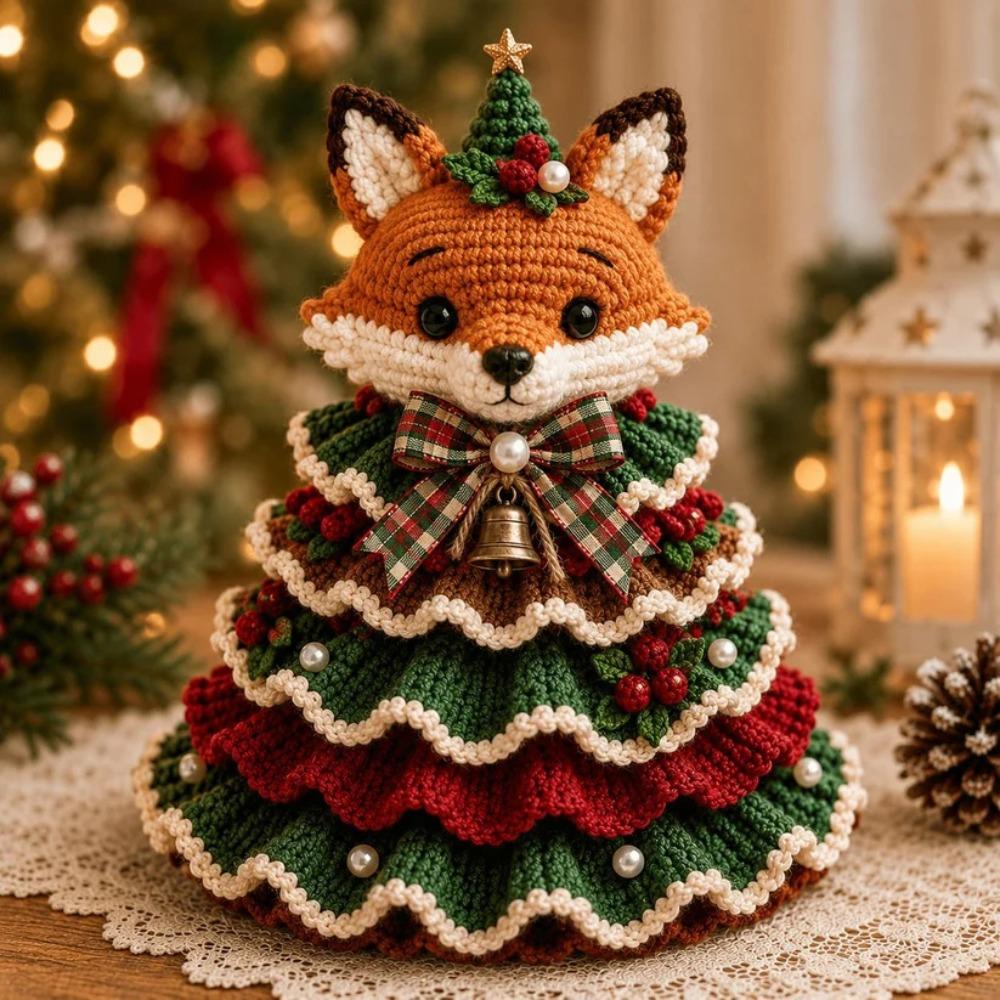 with Beads Bell Crochet Animal Christmas Tree Kit Animal Xmas Tree DIY Kit for Craft Lovers