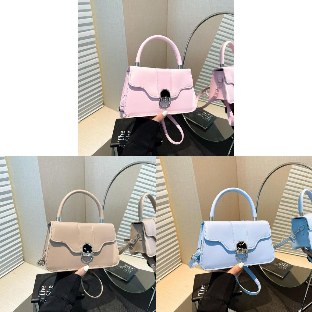 Urban Minimalist Pu Crossbody Bag For Daily Use With Lock Closure And Phone Pocket