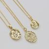Elegant Carving Tulip Flower Necklace Wedding for Women Wholesale Fashion Geometric Metal Pendant Necklaces Trend Zircon Gift