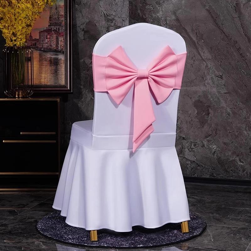 Spandex High Quality Chair Sash Fit All Chairs With Decorative Ready Made Bow Tie Knot Ideal for Wedding and Event Decoration