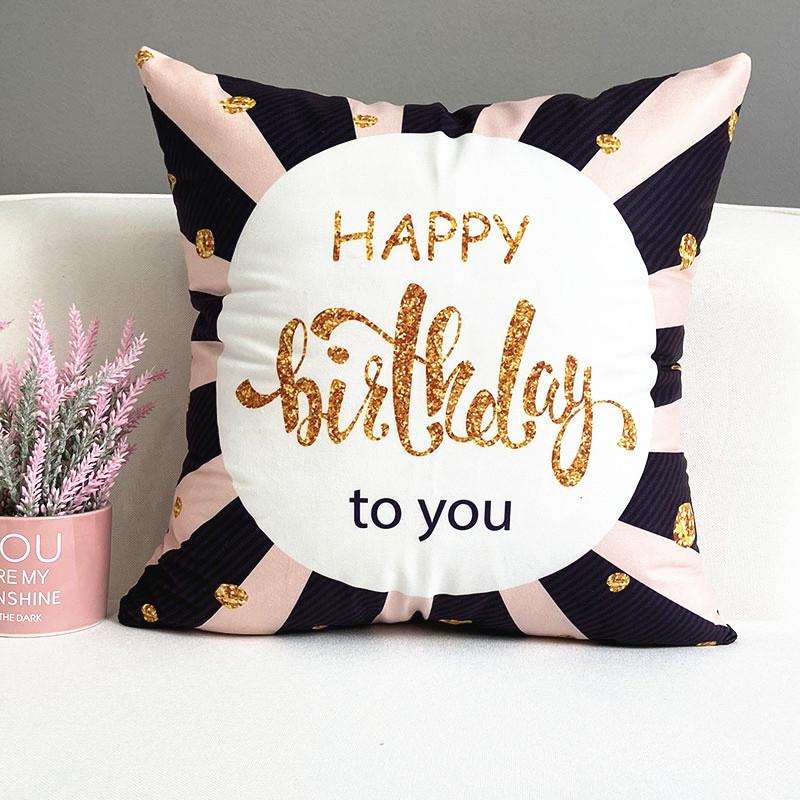 Nordic Ins Style Pink Girl Sofa Pillow Cushion Printed Bedside Car Office Cushion