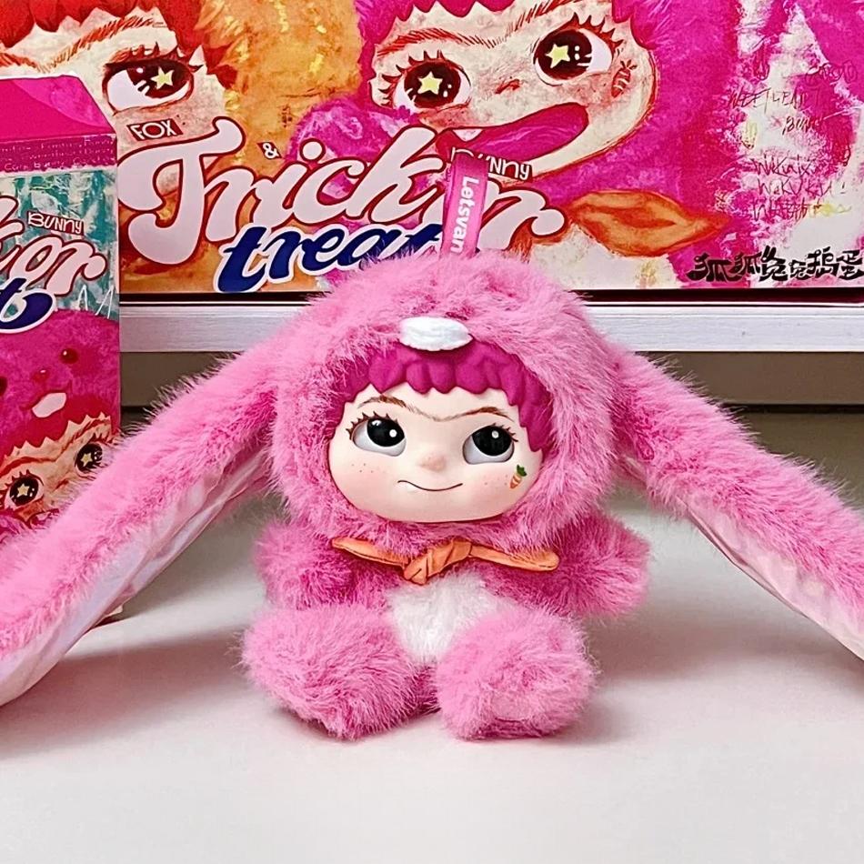 Wakuku V1 V2 Blind Box Fox & Bunny Trick Or Treat Series Vinyl Doll Suprise Bag Keychain Trendy Toy Mystery Box Gifts