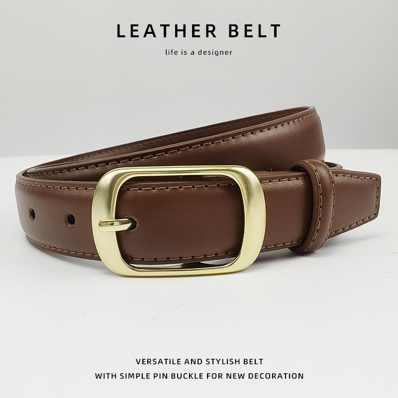 

2024 Женский Модный Ремень из Натуральной Кожи Черный: Универсальный стиль для джинсов 110 cm