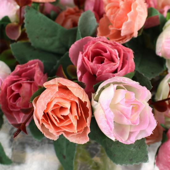 1 Bouquet 21 Head Artificial Rose Silk Flower Leaf Home Party Wedding Decor