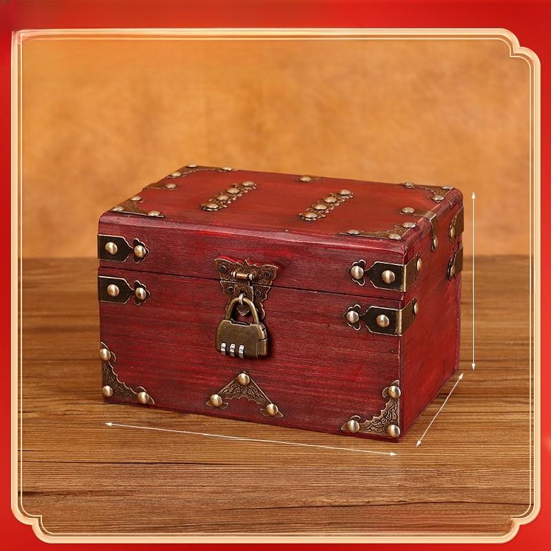 Organizer Wooden Vintage Box With Latch For Desktop Storage Decoration Gift