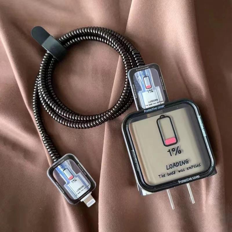 Crayon Shin-Chan Charger Case Cable Cover For Iphone 18W/20W Fast Charger Cover Data Cable Head Bite Winder Protector Shell