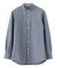Seven Uniform GH7021-5 Navy Chambray SS Long Sleeve Shirt with Stand Collar, Oxford Cloth, Restaurant Uniform