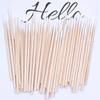Wholesale 100/300/500Pcs Wooden Eyebrow Eyeline Cotton Swab Lip Gloss Pointy Swabs Cleaning Sticks Eyelash Extension Applicators