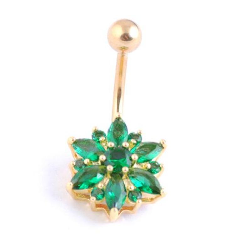 Women Elegent Sexy Flower Belly Button Navel Ring Body Piercing