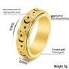 Rotatable Stainless Steel Star Moon Stress Relief Ring for Women
