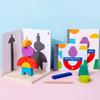 Wooden 3d Space Building Blocks With Mirrored Projection For Kids Educational Play