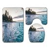 Beach View Bathroom Floor Mat Three-Piece Toilet Carpet Toilet Mat Set Door Mat Bathroom Non-Slip Mat