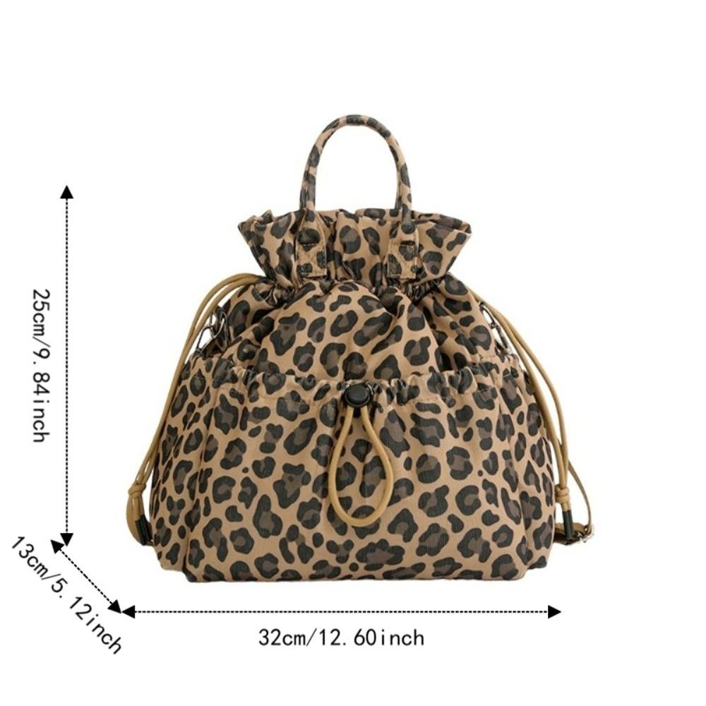 Large Capacity Drawstring Insulated Lunch Bag Floral Leopard Print Meal Container Bag  Picnic