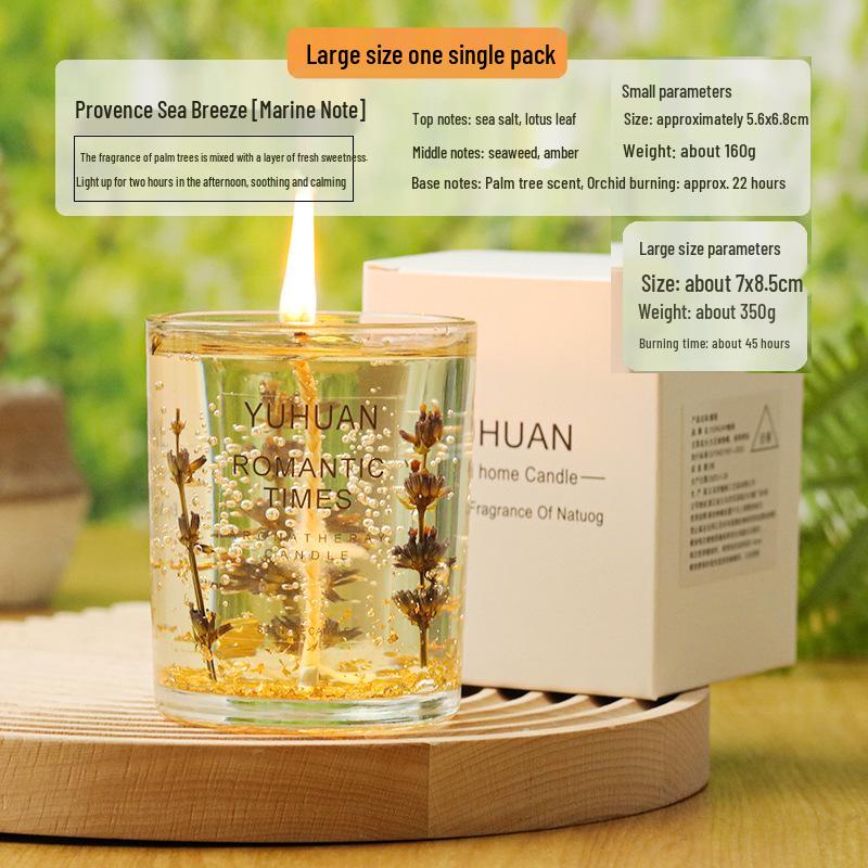 Real Flower Gold Foil Scented Soy Wax Candle - Aromatherapy Essential Oil in Glass with Floral Art Fragrance.