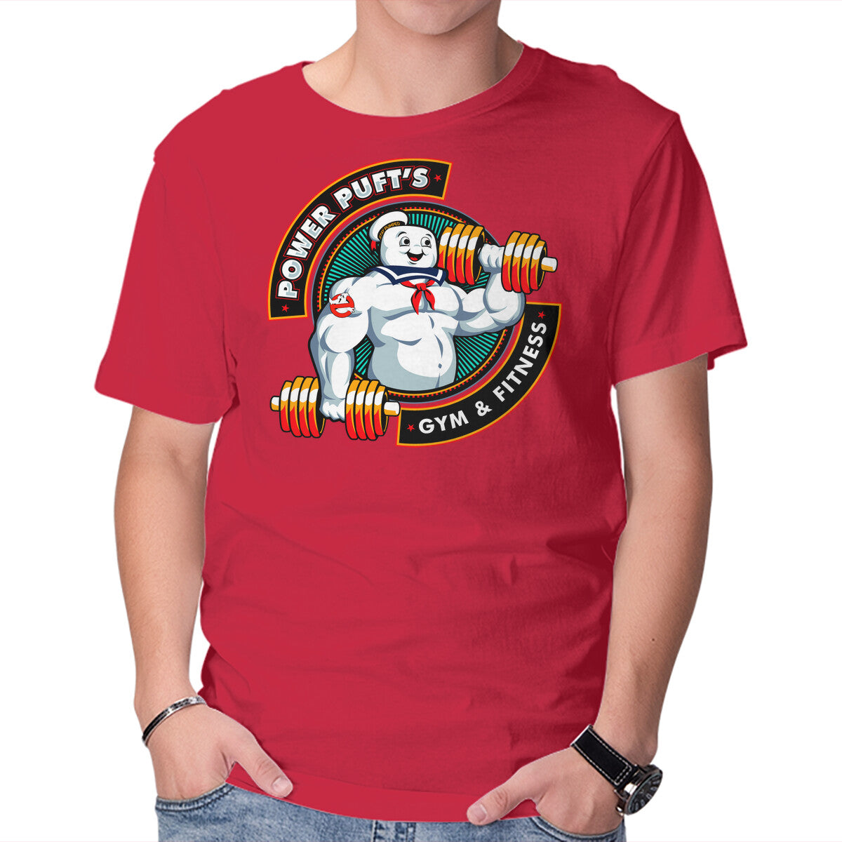 Unisex Crew Neck T-Shirt Power Puft s Graphic Short Sleeve Casual Tee XXL