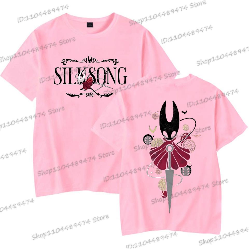 Hollow Knight Silksong Funny Game T-shirts Men Women Crewneck Short Sleeve Y2K Tops Cartoon Style Hollow Knight Unisex Tshirt