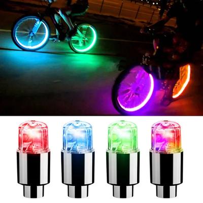 2/8pcs Tire Valves Cap LED Lights Universal Car Motorcycle Bicycle Tyre Hub Motion Sensor Glowing Bulbs Cycling Lamp Accessories