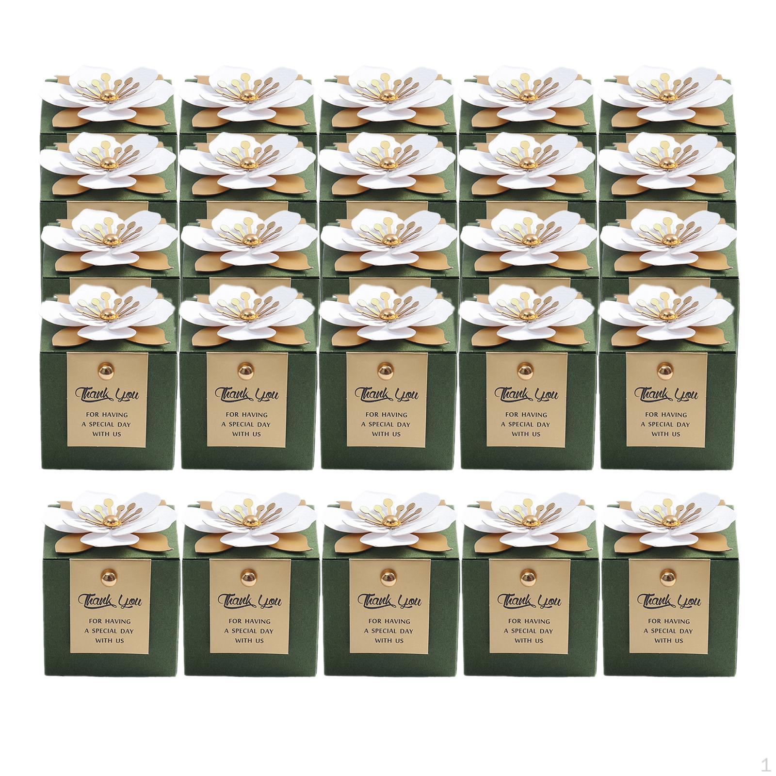 

25 Pieces Candy Box for Weddings Exquisite Banquet Wedding Favor Boxes Creative Flower Square style C