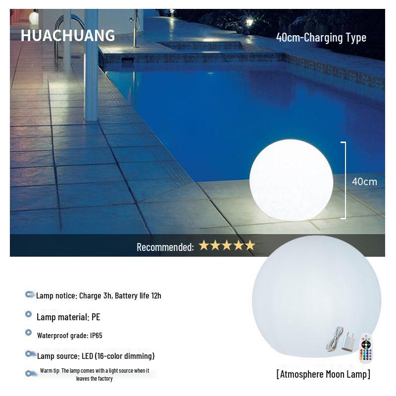 Solar Luminous Spherical Lawn Lamp: Waterproof Outdoor Atmosphere Light for Courtyard and Camping